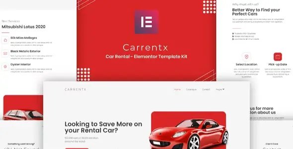 Carrentx – Car Rental Elementor Template Kit